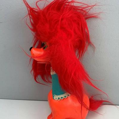  vintage JESTIA VINYL STUFFED DOG DOLL JAPAN T.K.R. 