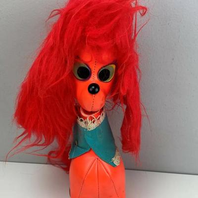  vintage JESTIA VINYL STUFFED DOG DOLL JAPAN T.K.R. 