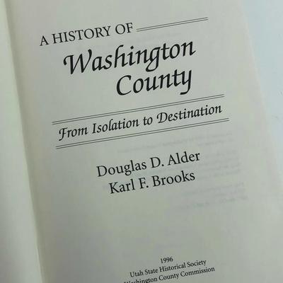  HISTORY OF WASHINGTON COUNTY UTAH 1996 ALDER & BROOKS HC DJ