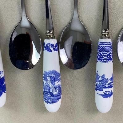  SPODE BLUE ROOM COLLECTION SET OF 6 TEASPOONS
