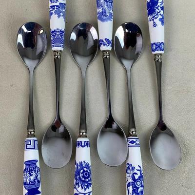  SPODE BLUE ROOM COLLECTION SET OF 6 TEASPOONS