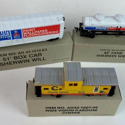  BACHMANN HO F9 DIESEL SHERWIN WILLIAMS FREIGHT TRAIN SET & BUILDINGS new 