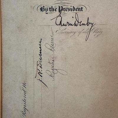1923 Presidential Appointment SIGNED by Edwin Denby, Secretary of Navy