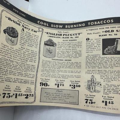 Vtg Tobacco Pipe Catalog