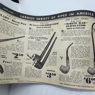 Vtg Tobacco Pipe Catalog