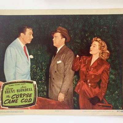 The Corpse Came C.O.D. original 1947 vintage lobby card