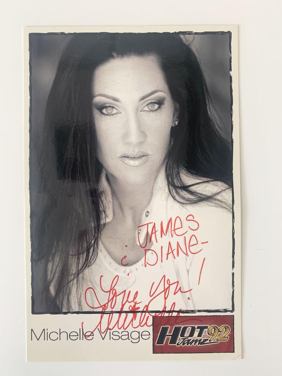 Hot 92 Jams DJ Michelle Visage signed promo card