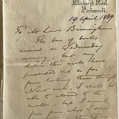 Bishop's House 1889 signed letter