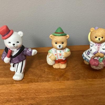LOT OF 3 BC Bronson Porcelain Bisque Bears