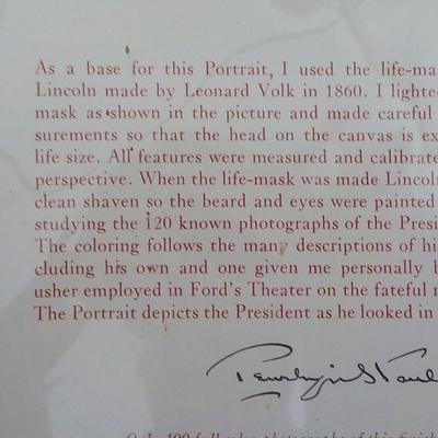 A silver Photograph Of Abraham Lincoln By World Known artist.