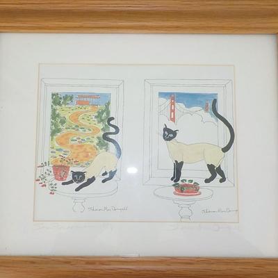 " The cat's Meow", water color by Sharon MacDougall.