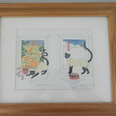 " The cat's Meow", water color by Sharon MacDougall.