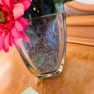 Vase with pretty faux flowers