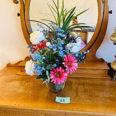 Vase with pretty faux flowers