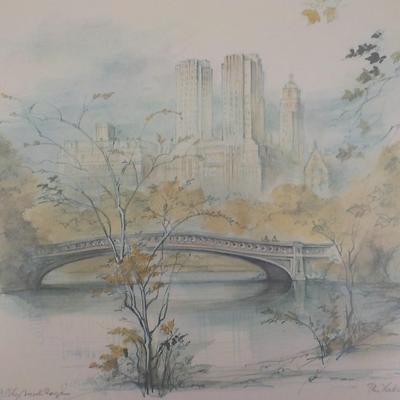 Central Park, NYC, " The Lake" Original Water Color.