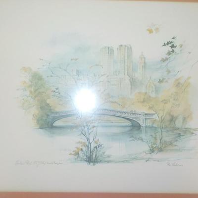 Central Park, NYC, " The Lake" Original Water Color.