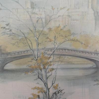 Central Park, NYC, " The Lake" Original Water Color.