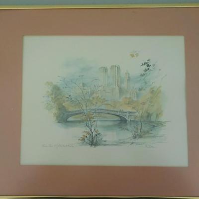 Central Park, NYC, " The Lake" Original Water Color.