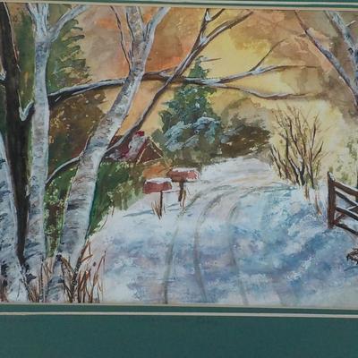 Orginal water color painting " North Conway Winter" by J Hammel.