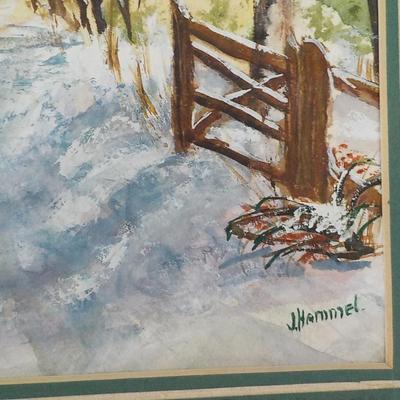 Orginal water color painting " North Conway Winter" by J Hammel.