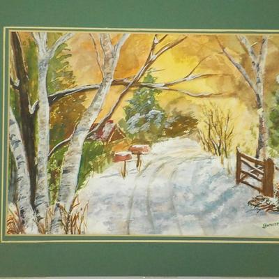 Orginal water color painting " North Conway Winter" by J Hammel.