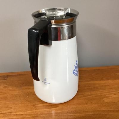 Vintage Corning Ware 9 cup stove top percolator coffee pot