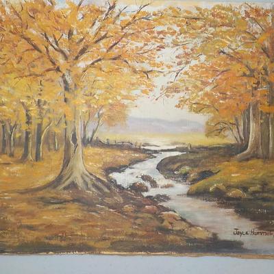 " New England Autumn 1953" original oil painting by Joyce Hammel.