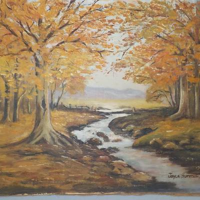 " New England Autumn 1953" original oil painting by Joyce Hammel.