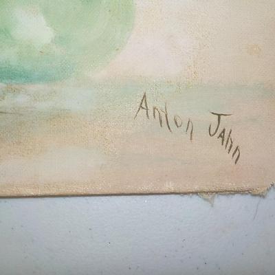 " Wild Flowers" by Anton Jahn, dated 1900's Oil..