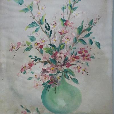 " Wild Flowers" by Anton Jahn, dated 1900's Oil..