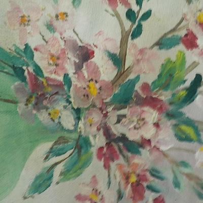 " Wild Flowers" by Anton Jahn, dated 1900's Oil..