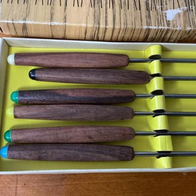 Vintage MCM 6 piece Fondue Forks set
