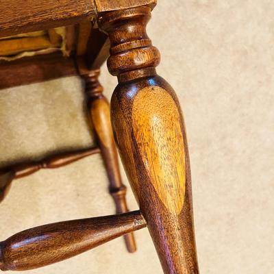 Antique side chair with needle work seat