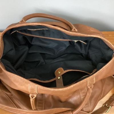 Large COACH brown leather duffel bag