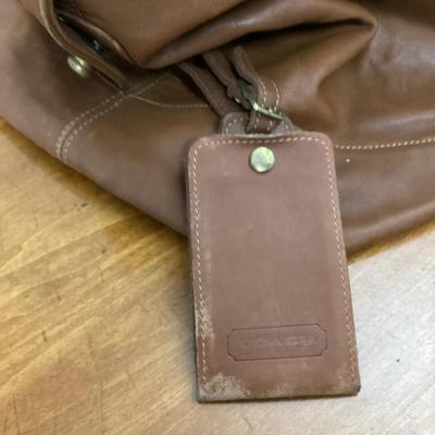 Large COACH brown leather duffel bag