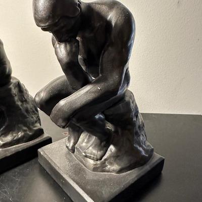 VINTAGE TAYLOR CRAFT "THE THINKER" TALL BOOKEND PAIR