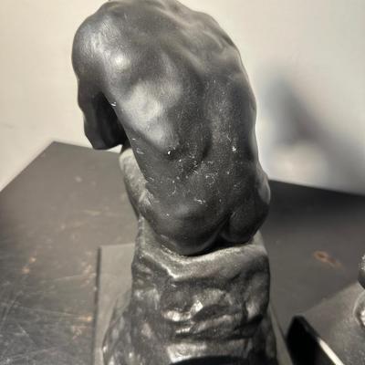 VINTAGE TAYLOR CRAFT "THE THINKER" TALL BOOKEND PAIR
