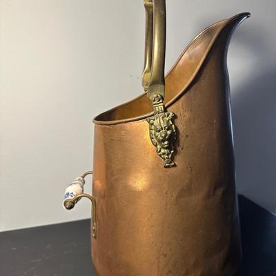 PORCELAIN HANDLE COPPER COAL ASH BUCKET