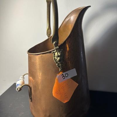 PORCELAIN HANDLE COPPER COAL ASH BUCKET
