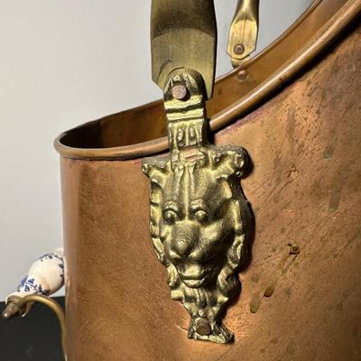 PORCELAIN HANDLE COPPER COAL ASH BUCKET