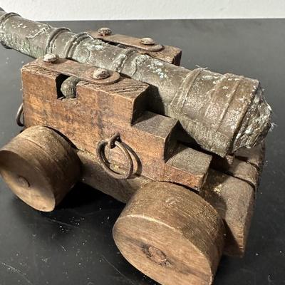 FOLK ART CANNON BOOK END PAIR