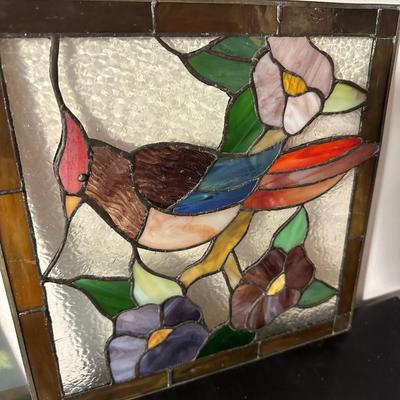 FAUX STAINED GLASS WINDOW HANGING LOT