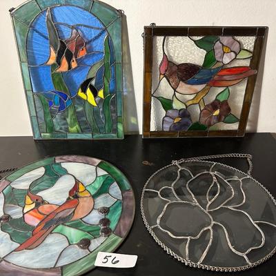 FAUX STAINED GLASS WINDOW HANGING LOT