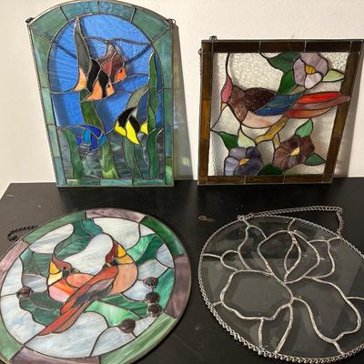 FAUX STAINED GLASS WINDOW HANGING LOT