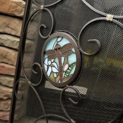 DRAGON FLY DECORATED FIRE SCREEN