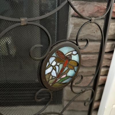 DRAGON FLY DECORATED FIRE SCREEN