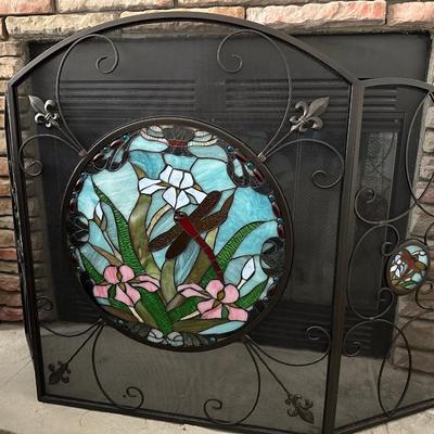 DRAGON FLY DECORATED FIRE SCREEN