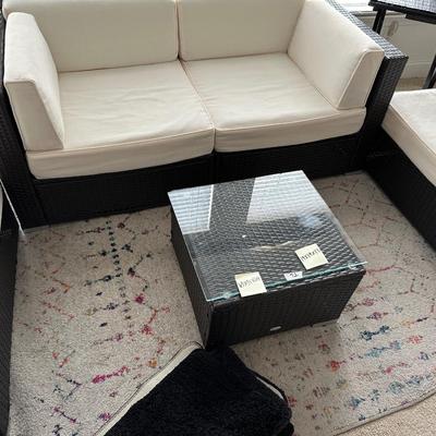 FAUX WICKER OUTSUNNY BRAND PORCH SEATING SET
