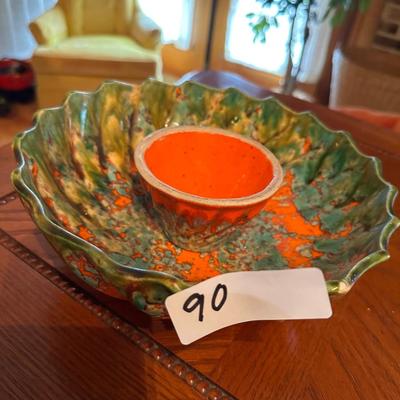 VINTAGE CALIFORNIA POTTERY CHIP & DIP SET