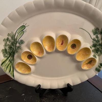 VINTAGE EGG PLATTER, LOS ANGELES POTTERY